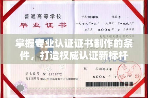 沧县掌握专业认证证书制作的条件，打造权威认证新标杆