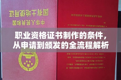 宁陵职业资格证书制作的条件，从申请到颁发的全流程解析